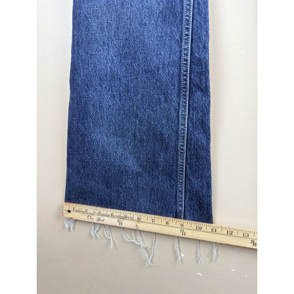 Zara Jeans Womens Blue Size 6 Denim Flare High Rise Raw Hem Medium Wash - Picture 11 of 14